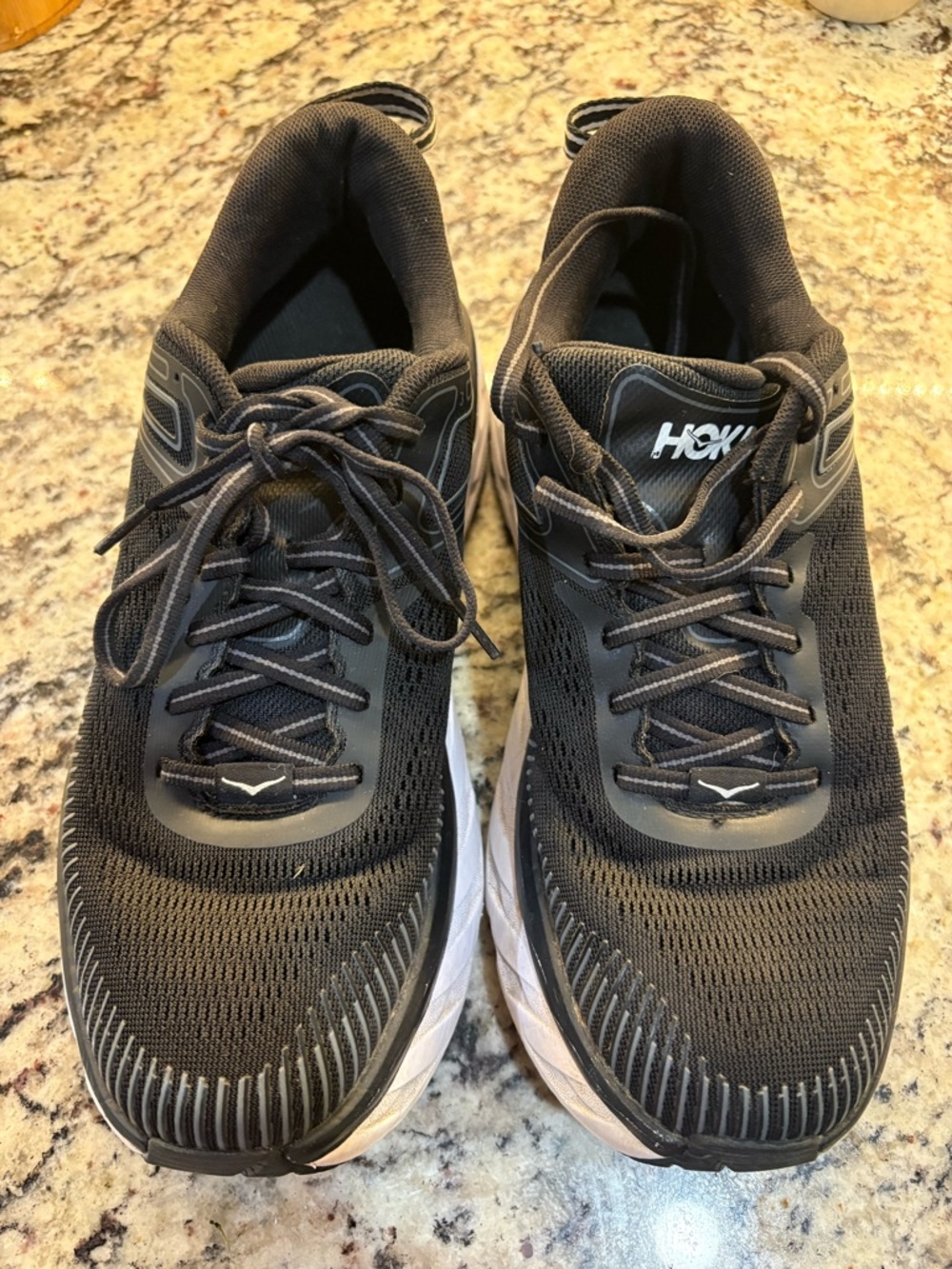 Hoka Black and White women’s Bondi 7 Running Sneakers great condition!